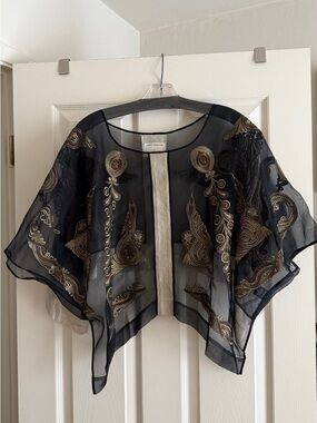 Gary Graham Silk Embroidered Top